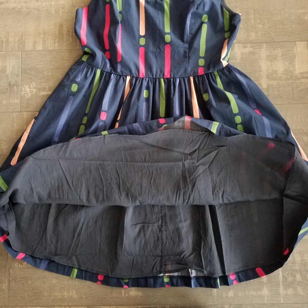 Modcloth Optimistic Effect Navy Stripes Dress - Picture 6 of 8